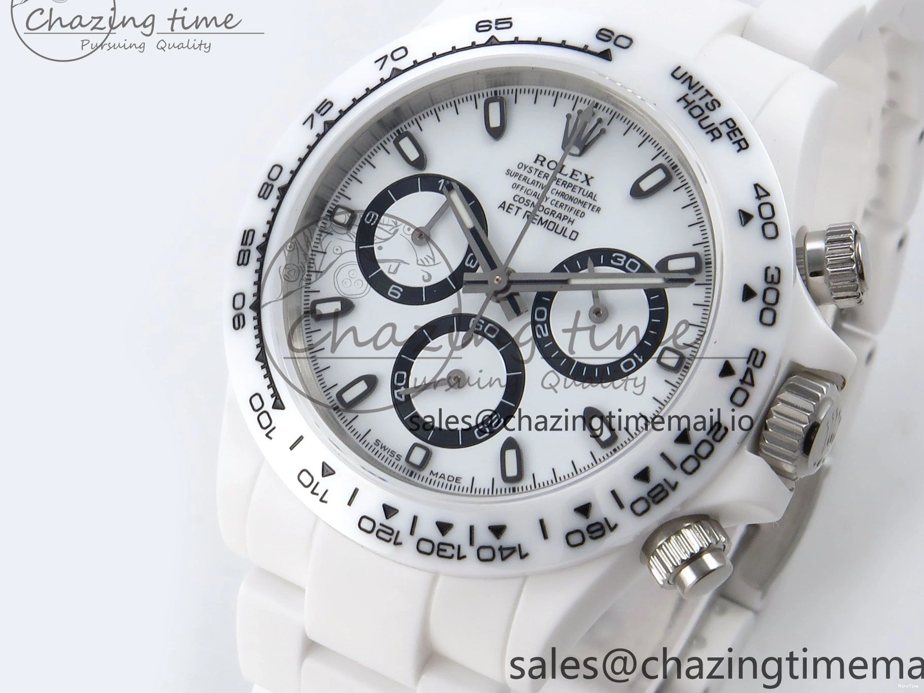 MiroTime 0202 Daytona AET White Ceramic Case and Bracelet Black Dial N6F Best Edition SA Seasonal 1195